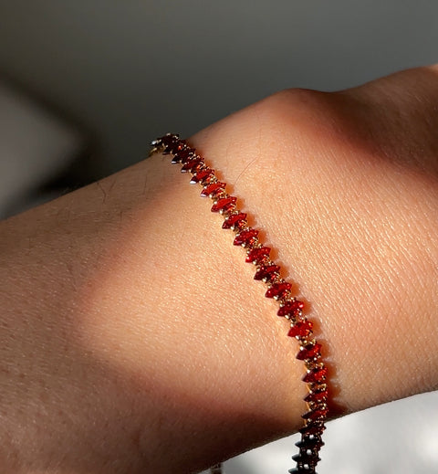 Marquise Garnet Tennis Bracelet