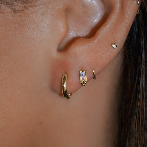 Baguette Flat Back Earrings