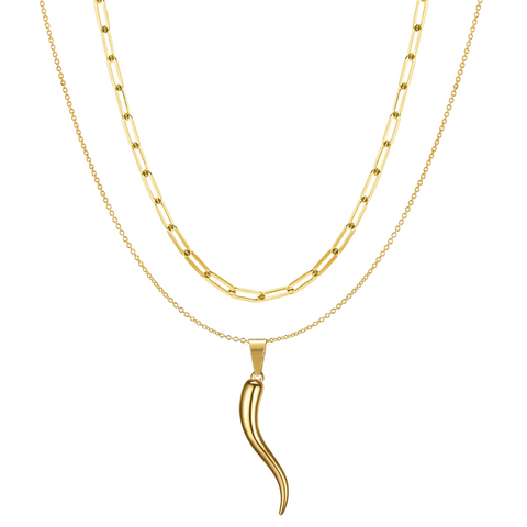 Golden Chili Horn + Capri Paperclip Set
