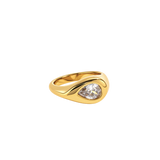 Dahlia Bezel Pear Ring