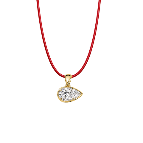 East-West Pear Cord Necklace