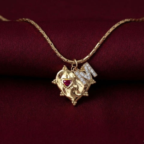 Initial Rein Heart Necklace