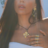 Marigold Black Leather Necklace