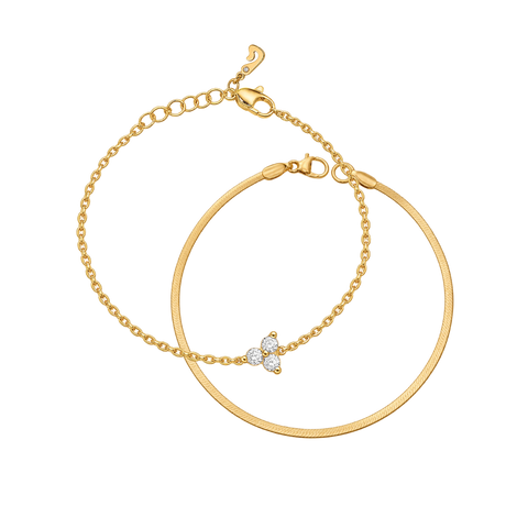 Lotus Herringbone Bracelet Set