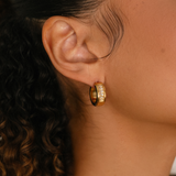 Stella Baguette Hoops - Gold