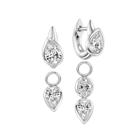 Séraphine Drop White Gold Earrings