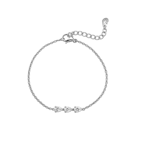 Trinity Pear Bracelet Silver