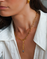Paperclip Black Pearl Necklace