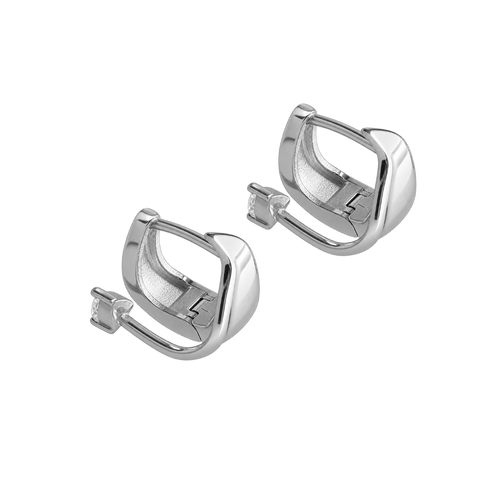 Aurel Petite Silver Huggies
