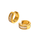 Stella Baguette Hoops - Gold