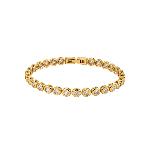 Bezel Tennis Bracelet Gold