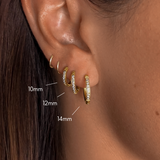 Pave Huggies 8mm