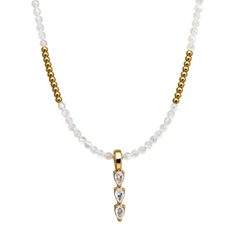 Cleo Trinity Moonstone Necklace