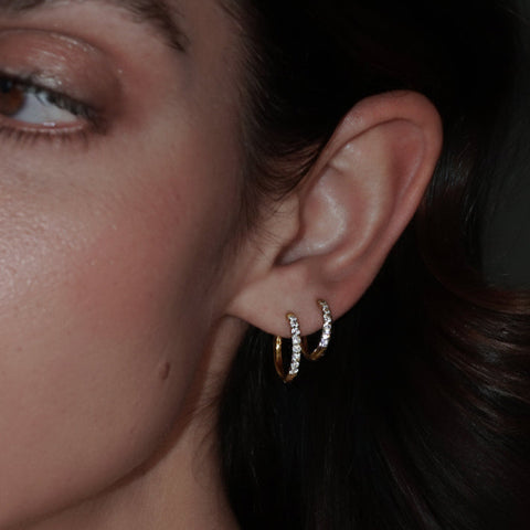Classic Pave Hoop Earrings