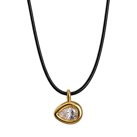 East West Pear Cord Necklace