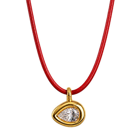 East West Pear Cord Necklace
