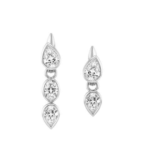 Séraphine Drop White Gold Earrings