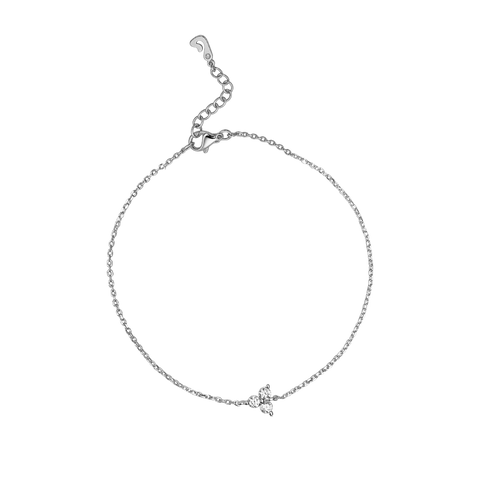 Mini Lotus Charm Bracelet Silver