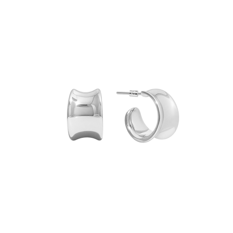 Sola Sculpted Hoops Silver