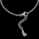 Gold chain necklace with a lobster clasp and an adjustable extender chain featuring a small gold heart charm with a clear rhinestone, shown on a plain white background.