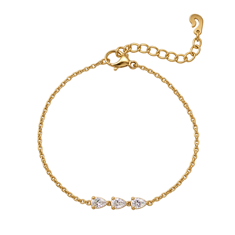 Trinity Pear Bracelet Gold