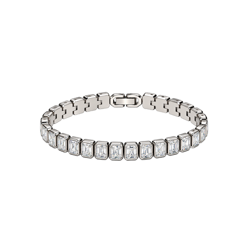 Vela Baguette Silver Tennis Bracelet