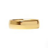 Solid Dome Minimalistic Stainless Steel Gold Ring 6mm